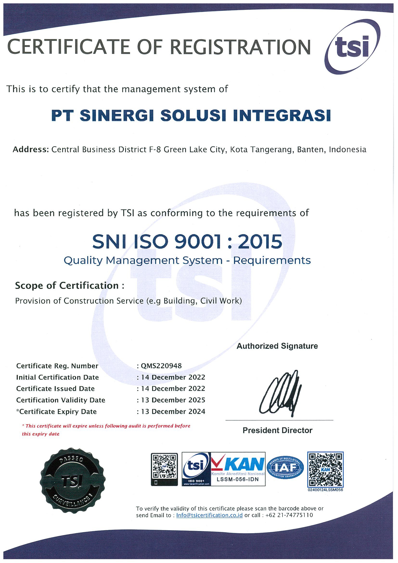 QMS220948 PT SINERGI SOLUSI INTEGRASI