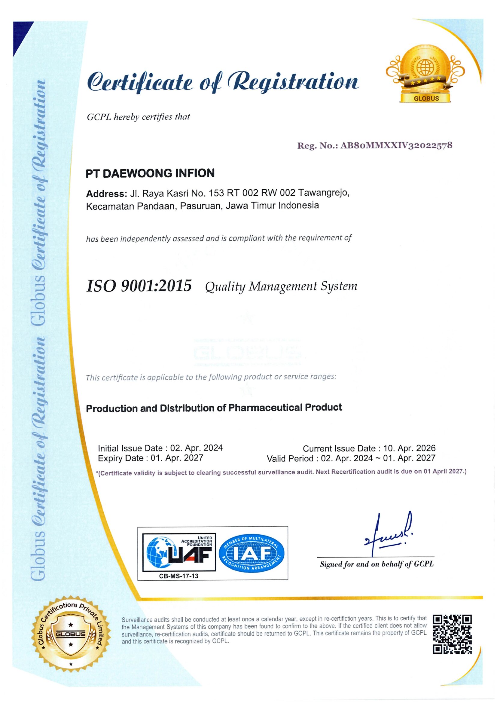 AB80MMXXIV32022578 PT DAEWOONG INFION SV02 rev 1
